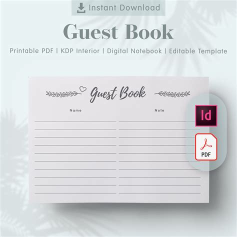Free Printable Guest Book Pages Printable